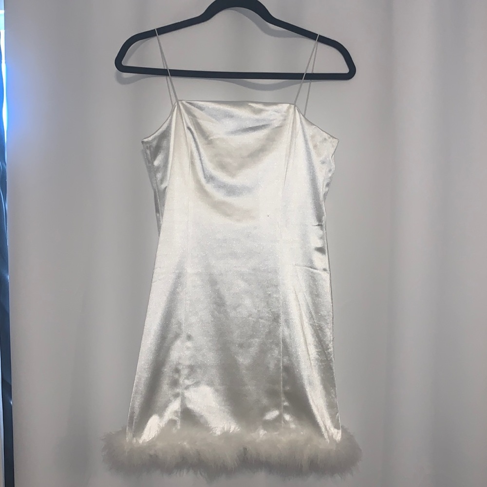 Silk white dress.